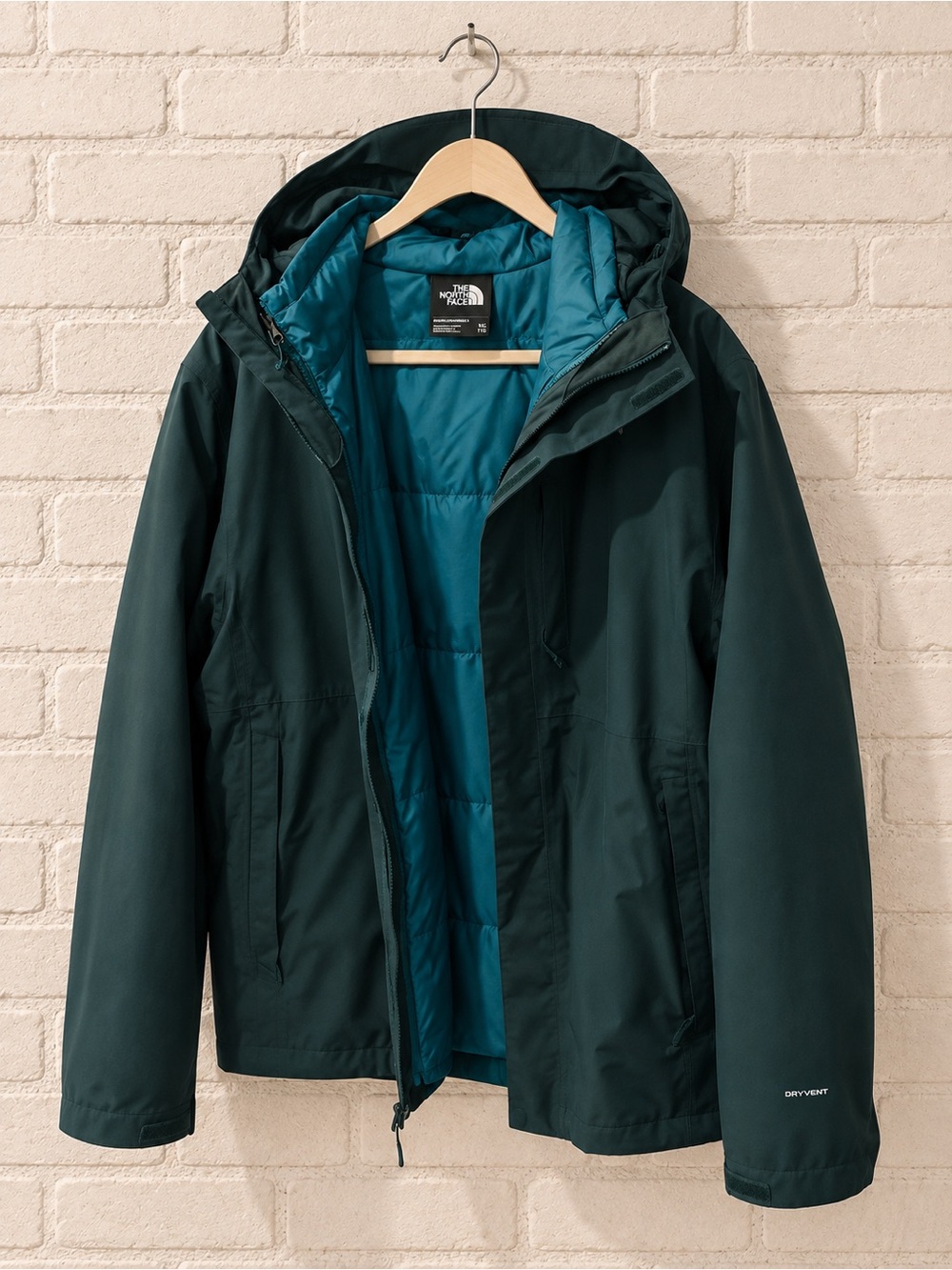 The North Face Carto Triclimate 3 in 1 DryVent Jacket Mens XXL Teal Blue Winter - Picture 4 of 10